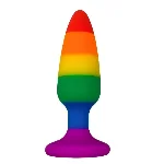 Силіконова анальна пробка Wooomy Hiperloo Silicone Rainbow Plug L, діаметр 3,9 см, довжина 13,1 см - мініатюра 1