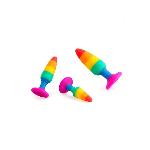 Силіконова анальна пробка Wooomy Hiperloo Silicone Rainbow Plug L, діаметр 3,9 см, довжина 13,1 см - мініатюра 5