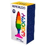 Силіконова анальна пробка Wooomy Hiperloo Silicone Rainbow Plug M, діаметр 2,9 см, довжина 11 см - мініатюра 3