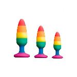 Силіконова анальна пробка Wooomy Hiperloo Silicone Rainbow Plug M, діаметр 2,9 см, довжина 11 см - мініатюра 4