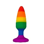 Силіконова анальна пробка Wooomy Hiperloo Silicone Rainbow Plug M, діаметр 2,9 см, довжина 11 см - мініатюра 1