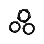 Набір ерекційних кілець Wooomy Babooom cockring set, 3 розміри, відмінно тягнуться - мініатюра 1