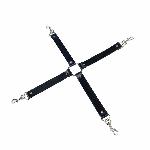 Хрестовина з натуральної шкіри Art of Sex – 4 Way Connector, чорний - мініатюра 2