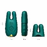 Смарт-вібратор для грудей Zalo - Nave Turquoise Green, пульт ДК, робота через додаток - мініатюра 3