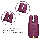 Смарт-вібратор для грудей Zalo - Nave Velvet Purple, пульт ДК, робота через додаток - мініатюра 4