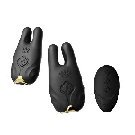 Смарт-вібратор для грудей Zalo - Nave Obsidian Black, пульт ДК, робота через додаток - мініатюра 1