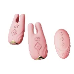 Смарт-вібратор для грудей Zalo - Nave Coral Pink, пульт ДК, робота через додаток - мініатюра 1
