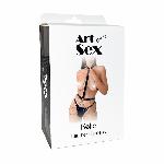 Портупея жіноча Art of Sex - Keliya, натуральна шкіра, розмір XS-2XL, колір чорний - мініатюра 4