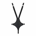 Чоловіче боді з люверсами Passion 028 HARRY S/M Black, екошкіра, на шлейках - мініатюра 6