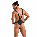 Чоловіче боді з люверсами Passion 028 HARRY XXL/XXXL Black, екошкіра, на шлейках - мініатюра 4