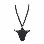 Чоловіче боді з люверсами Passion 028 HARRY XXL/XXXL Black, екошкіра, на шлейках - мініатюра 5