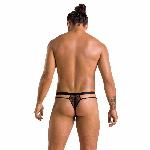 Чоловічі прозорі стринги Passion 029 THONG COLLIN S/M Black, сітка - мініатюра 4