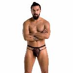 Чоловічі прозорі стринги Passion 029 THONG COLLIN S/M Black, сітка - мініатюра 3