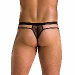 Чоловічі прозорі стринги Passion 029 THONG COLLIN S/M Black, сітка - мініатюра 2