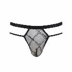 Чоловічі прозорі стринги Passion 029 THONG COLLIN XXL/XXXL Black, сітка - мініатюра 5