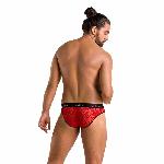 Чоловічі напівпрозорі труси Passion 031 SLIP MIKE S/M Red, під леопард - мініатюра 4