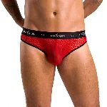 Чоловічі напівпрозорі труси Passion 031 SLIP MIKE S/M Red, під леопард - мініатюра 1