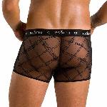 Чоловічі прозорі боксери Passion 032 SHORT JAMES XXL/XXXL Black, сітка - мініатюра 2