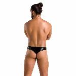 Чоловічі стринги Passion 033 THONG PAUL S/M Black, під латекс - мініатюра 4