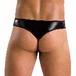 Чоловічі стринги Passion 033 THONG PAUL S/M Black, під латекс - мініатюра 2