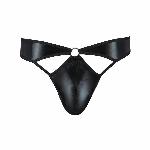 Чоловічі стринги Passion 033 THONG PAUL XXL/XXXL Black, під латекс - мініатюра 5