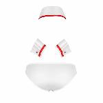 Комплект еротичної чоловічої білизни Passion 037 GREGORY XXL/XXXL White, труси, комірець, манжети - мініатюра 6