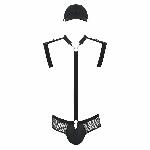 Комплект еротичної чоловічої білизни Passion 038 JOHN XXL/XXXL Black, боді, кепка - мініатюра 3
