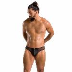 Чоловічі сліпи на блискавці Passion 042 SLIP TIMMY L/XL Black, екошкіра, сітка - мініатюра 3