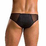 Чоловічі сліпи на блискавці Passion 042 SLIP TIMMY L/XL Black, екошкіра, сітка - мініатюра 2