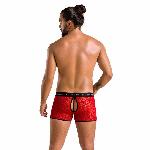 Чоловічі прозорі боксери Passion 046 SHORT PARKER S/M Red, сітка, під леопард - мініатюра 4