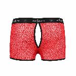 Чоловічі прозорі боксери Passion 046 SHORT PARKER S/M Red, сітка, під леопард - мініатюра 6