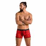 Чоловічі прозорі боксери Passion 046 SHORT PARKER XXL/XXXL Red, сітка, під леопард - мініатюра 3