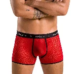 Чоловічі прозорі боксери Passion 046 SHORT PARKER XXL/XXXL Red, сітка, під леопард - мініатюра 1