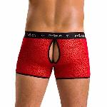 Чоловічі прозорі боксери Passion 046 SHORT PARKER XXL/XXXL Red, сітка, під леопард - мініатюра 2