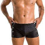 Чоловічі шкіряні боксери із заклепками Passion 048 SHORT DAVID L/XL Black - мініатюра 1