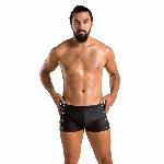 Чоловічі шкіряні боксери із заклепками Passion 048 SHORT DAVID XXL/XXXL Black - мініатюра 3