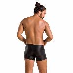 Чоловічі шкіряні боксери з блискавками Passion 049 SHORT MATT L/XL Black - мініатюра 4