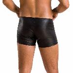 Чоловічі шкіряні боксери з блискавками Passion 049 SHORT MATT L/XL Black - мініатюра 2