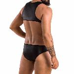 Чоловіче шкіряне боді Passion 056 ADAM XXL/XXXL Black, заклепки - мініатюра 2
