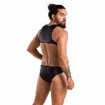 Чоловіче шкіряне боді Passion 056 ADAM XXL/XXXL Black, заклепки - мініатюра 4