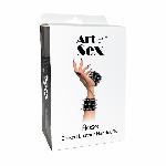Наручники з шипами Art of Sex - Rose Spiked Leather Handcuffs, натуральна шкіра - мініатюра 5
