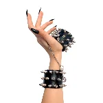 Наручники з шипами Art of Sex - Rose Spiked Leather Handcuffs, натуральна шкіра - мініатюра 1