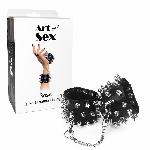 Наручники з шипами Art of Sex - Rose Spiked Leather Handcuffs, натуральна шкіра - мініатюра 4
