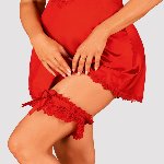 Ажурна підв’язка Obsessive Amor Cherris garter, red - мініатюра 1