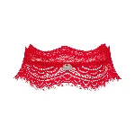Широкий мереживний чокер Obsessive Bergamore choker, red - мініатюра 1