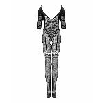 Сітчастий бодістокінг з імітацією підв’язок Obsessive Bodystocking G329 XL/XXL, black, з доступом - мініатюра 6