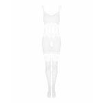 Сітчастий бодістокінг з імітацією топа та шортів Obsessive Bodystocking G330 S/M/L, white, з доступо - мініатюра 5