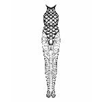 Сітчастий бодістокінг з імітацією боді Obsessive Bodystocking G332 S/M/L, black, з доступом - мініатюра 5