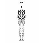 Сітчастий бодістокінг з імітацією боді Obsessive Bodystocking G332 S/M/L, black, з доступом - мініатюра 6