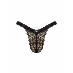 Мереживні трусики із заниженою талією Obsessive Estiqua panties XS/S, black - мініатюра 5
